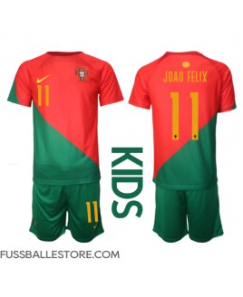 Günstige Portugal Joao Felix #11 Heimtrikotsatz Kinder WM 2022 Kurzarm (+ Kurze Hosen)